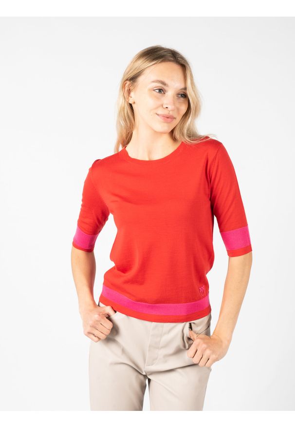 Pinko Bluzka "Melon" | 1G181W A02M | Kobieta | Czerwony. Kolor: czerwony. Materiał: wełna