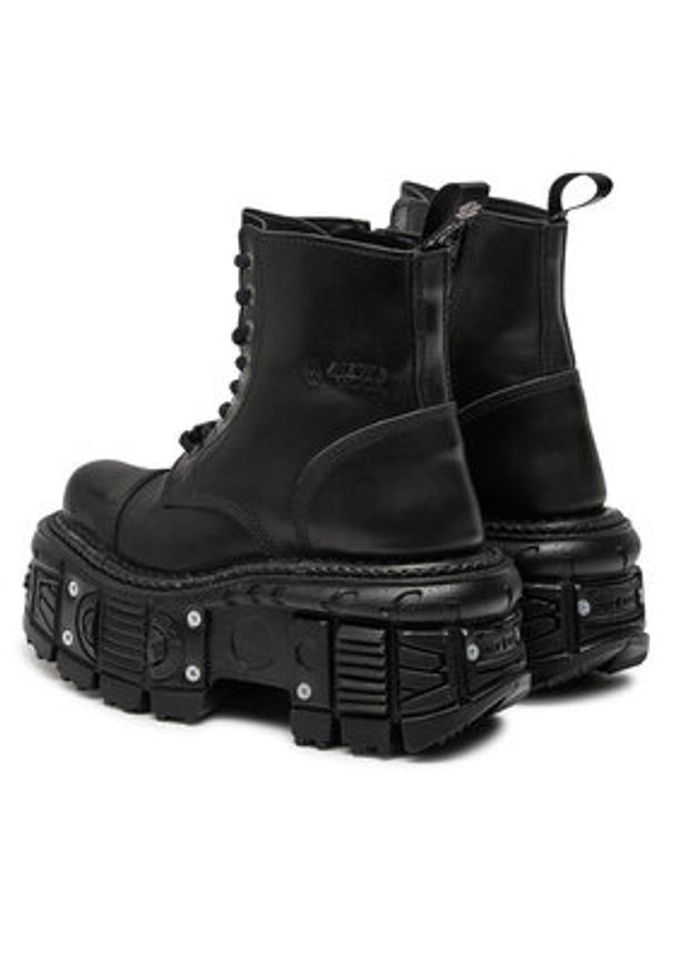 NEW ROCK Glany M-TANK083-C1 Czarny. Kolor: czarny. Materiał: skóra. Styl: rockowy