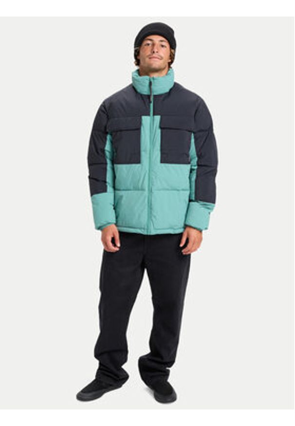 Quiksilver Kurtka zimowa Stay Puff EQYJK04179 Turkusowy Regular Fit. Kolor: turkusowy. Materiał: syntetyk. Sezon: zima