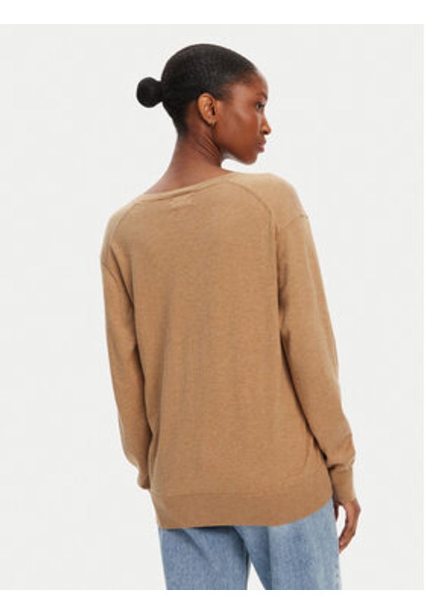 Polo Ralph Lauren Sweter 211972105003 Beżowy Straight Fit. Typ kołnierza: polo. Kolor: beżowy. Materiał: bawełna