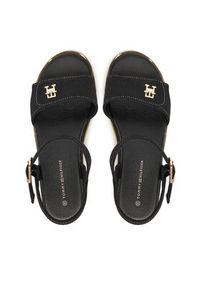 TOMMY HILFIGER - Tommy Hilfiger Sandały T3A2-33788-1828 S Czarny. Kolor: czarny. Materiał: materiał #3