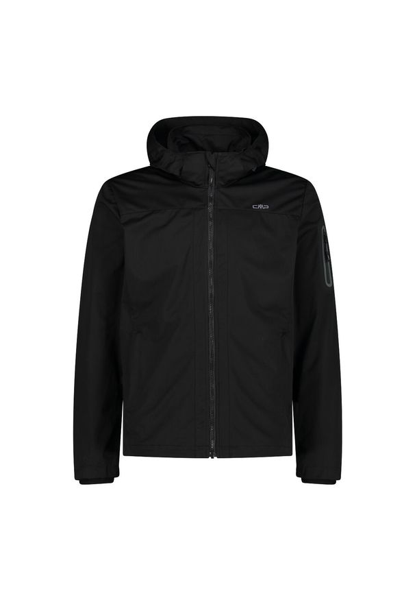 Kurtka turystyczna z kapturem i suwakiem CMP. Typ kołnierza: kaptur. Kolor: czarny. Sezon: wiosna. Sport: turystyka piesza