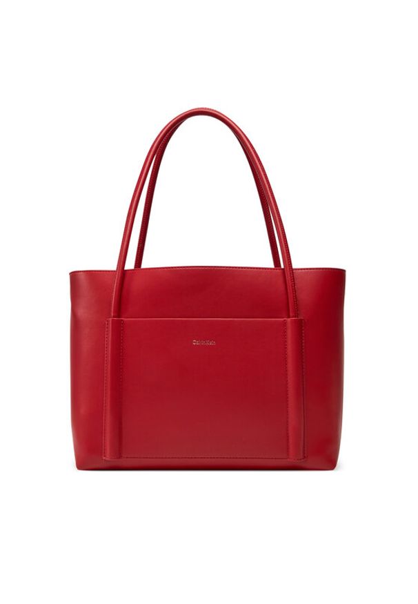 Calvin Klein Torebka Ck Linn Medium Shopper K60K613110 Czerwony. Kolor: czerwony. Materiał: skórzane