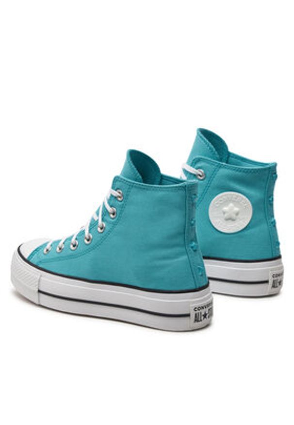 Converse Trampki Chuck Taylor All Star Lift Platform Stars A06492C Turkusowy. Kolor: turkusowy. Materiał: materiał. Obcas: na platformie
