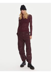 G-Star RAW - G-Star Raw Spodnie materiałowe Cargo 3D D27025-D388 Fioletowy Boyfriend Fit. Kolor: fioletowy. Materiał: bawełna #3