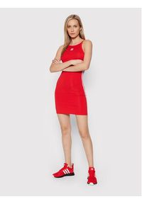 Adidas - adidas Sukienka letnia adicolor Classics HC2037 Czerwony Slim Fit. Kolor: czerwony. Materiał: bawełna. Sezon: lato #3