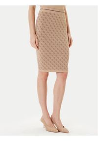 Guess Spódnica ołówkowa W4BD53 Z37K0 Beżowy Regular Fit. Kolor: beżowy. Materiał: syntetyk