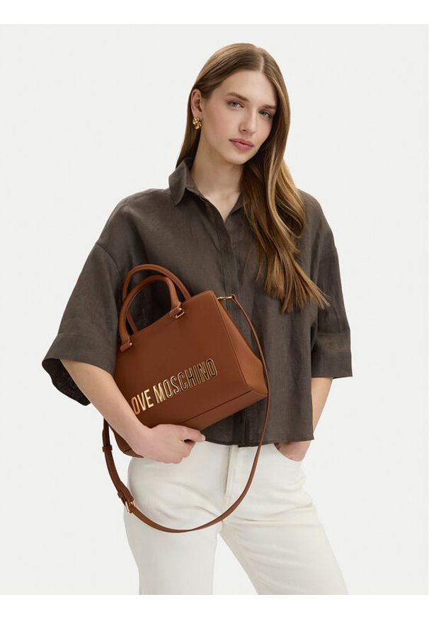 Love Moschino - LOVE MOSCHINO Torebka JC4022PP0OKD0200 Brązowy. Kolor: brązowy. Materiał: skórzane