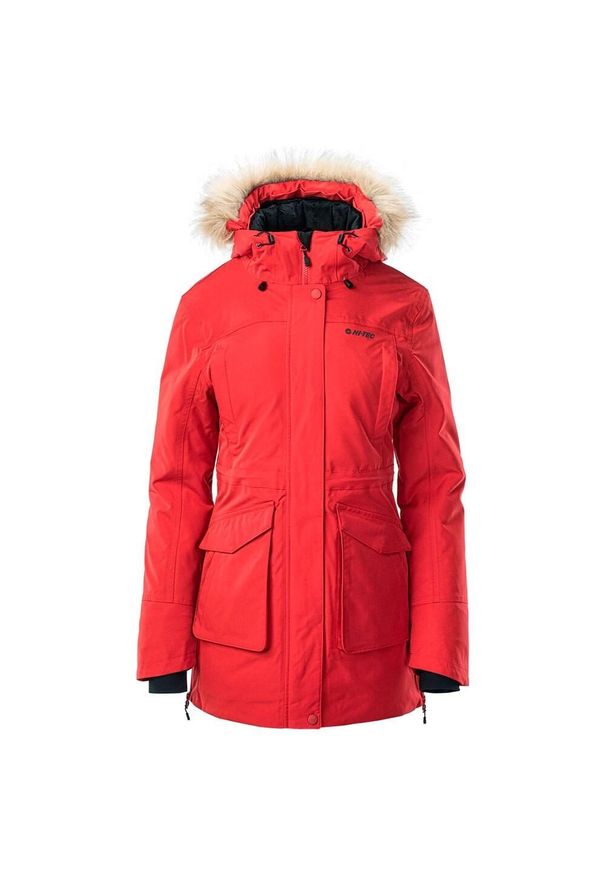 Hi-tec - Damska Kurtka Narciarska Lasse. Kolor: czerwony, wielokolorowy, czarny. Sezon: zima. Sport: narciarstwo