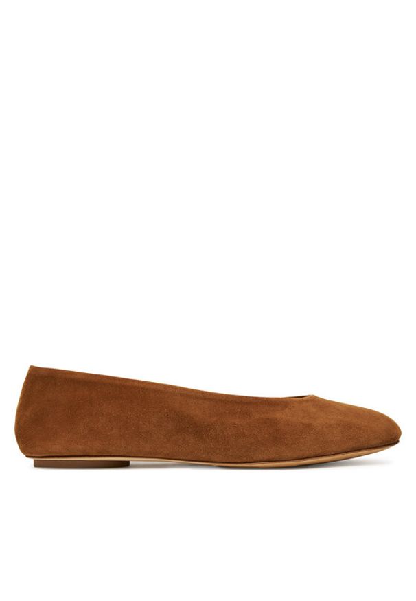 Weekend Max Mara Baleriny Todisuede 2525526074600 Brązowy. Kolor: brązowy. Materiał: zamsz, skóra