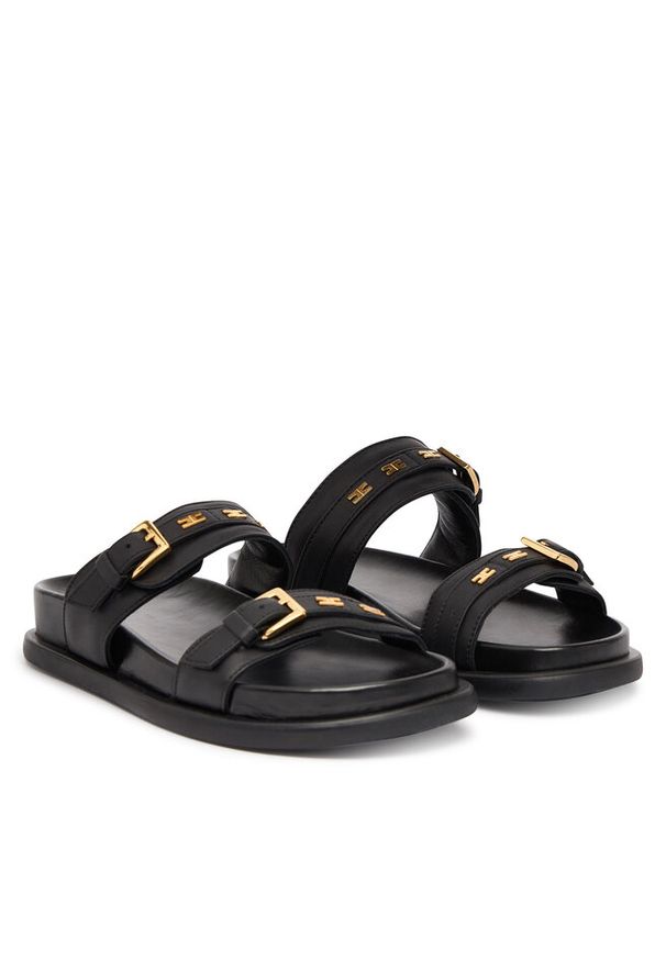 Klapki Elisabetta Franchi. Kolor: czarny