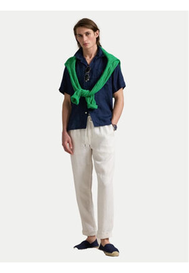 Polo Ralph Lauren Koszula 710966421001 Granatowy Classic Fit. Typ kołnierza: polo. Kolor: niebieski. Materiał: len