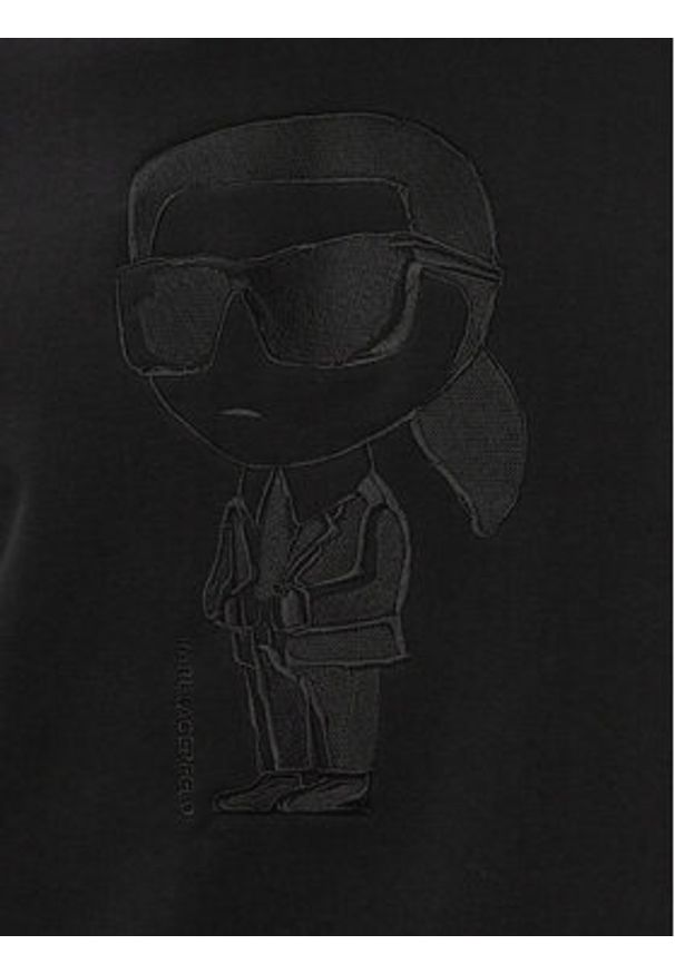 Karl Lagerfeld - KARL LAGERFELD Bluza 705011 563900 Czarny Regular Fit. Typ kołnierza: dekolt w karo. Kolor: czarny. Materiał: bawełna