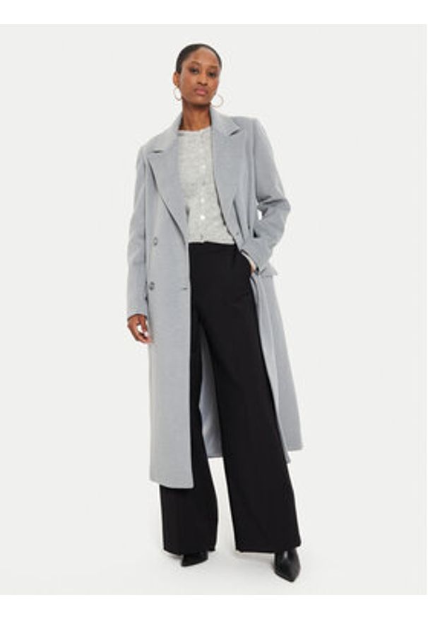 Rinascimento Płaszcz wełniany CFC0120154003 Szary Regular Fit. Kolor: szary. Materiał: syntetyk