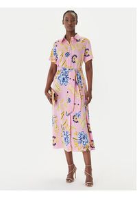 LOLA CASADEMUNT Sukienka koszulowa LS2616088 Różowy Regular Fit. Kolor: różowy. Materiał: syntetyk. Typ sukienki: koszulowe #2