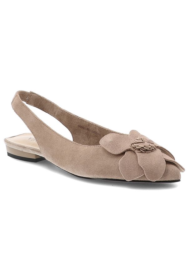 Sandały damskie Vinceza, cholewka ze skóry naturalnej pasek wokół pięty z elastyczną wstawką, beżowe, 66951. Zapięcie: pasek. Kolor: beżowy. Materiał: skóra