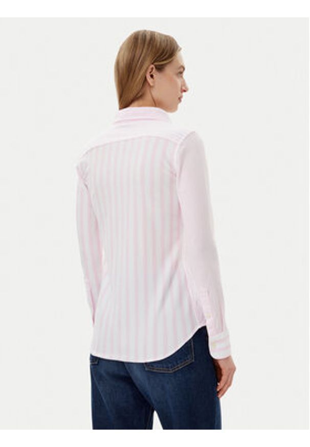 Polo Ralph Lauren Koszula 211965102001 Różowy Slim Fit. Typ kołnierza: polo. Kolor: różowy. Materiał: bawełna