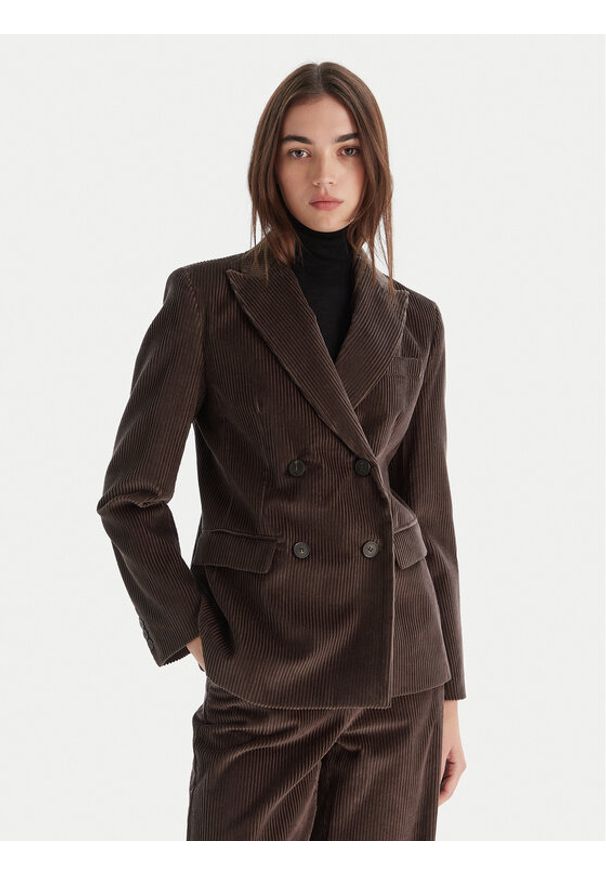 Weekend Max Mara Marynarka Katanga 2525046062 Brązowy Regular Fit. Kolor: brązowy. Materiał: bawełna