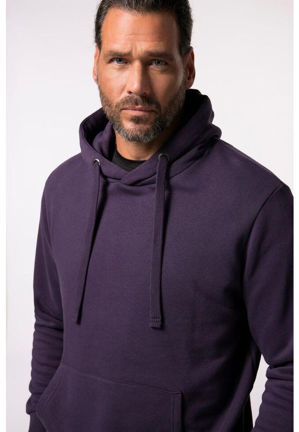 JAY-PI - Męska Bluza z kapturem odzież domowa kaptur kieszeń kangurka do roz. 8XL. Typ kołnierza: kaptur. Kolekcja: plus size. Kolor: fioletowy. Materiał: bawełna, poliester, materiał