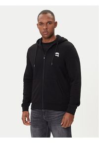 Karl Lagerfeld - KARL LAGERFELD Bluza 705045 554910 Czarny Regular Fit. Typ kołnierza: dekolt w karo. Kolor: czarny. Materiał: bawełna #1