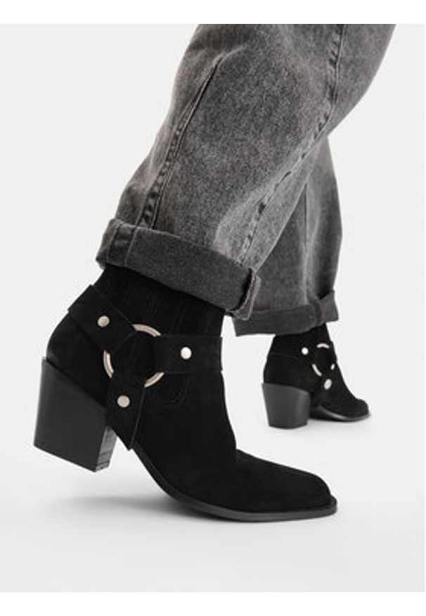 Badura Botki EO-CLEO-501-25 Czarny. Kolor: czarny. Materiał: zamsz, skóra