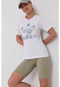 adidas Originals - T-shirt bawełniany. Okazja: na co dzień. Kolor: biały. Materiał: bawełna. Wzór: nadruk. Styl: casual #1