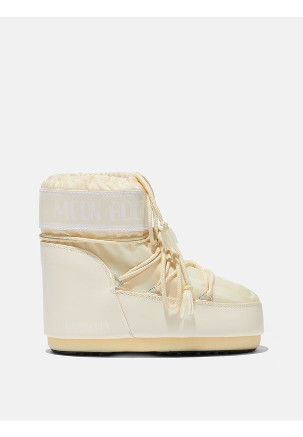 Moon Boot ICON LOW NYLON Śniegowce damskie. Kolor: kremowy. Materiał: nylon