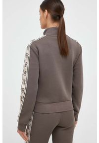 Guess bluza damska kolor brązowy z aplikacją. Okazja: na co dzień. Kolor: brązowy. Wzór: aplikacja. Styl: casual #2