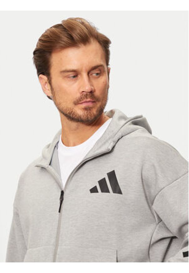 Adidas - adidas Bluza Z.N.E. JF2450 Szary Regular Fit. Kolor: szary. Materiał: syntetyk