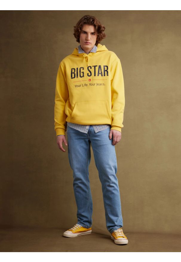 Big-Star - Trampki męskie niskie żółte RR174616 201. Okazja: na co dzień. Kolor: żółty. Materiał: guma, jeans, materiał. Styl: sportowy, klasyczny, casual