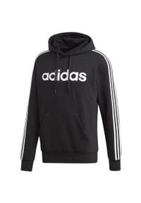Adidas - Bluza męska adidas Essentials 3S PO FL czarna DQ3096. Kolor: wielokolorowy, biały, czarny