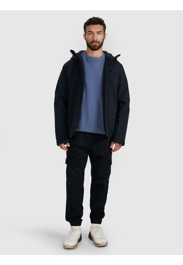 4f - 4F Kurtka narciarska membrana 5000 męska - czarna M. Okazja: na co dzień. Kolor: czarny. Materiał: poliester, tkanina. Sezon: zima. Styl: casual