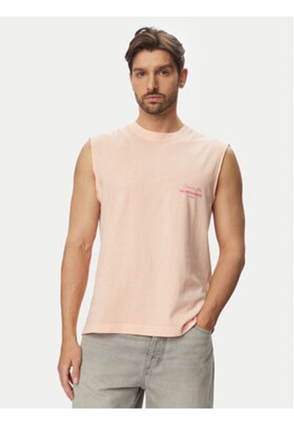 Jack & Jones Tank top Cassis Washed Back 12295076 Pomarańczowy jasny Relaxed Fit. Kolor: pomarańczowy. Materiał: bawełna