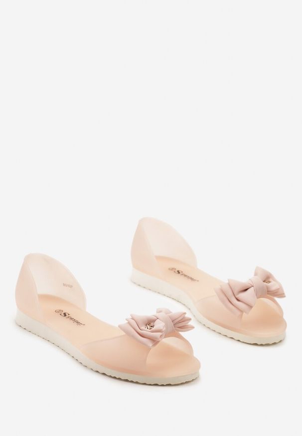 Born2be - Beżowe Balerinki Typu Meliski z Ozdobną Kokardką Nadexia. Okazja: na co dzień, do pracy. Kolor: beżowy. Styl: casual