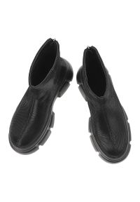 Czarne Botki S.Barski Modne Buty Damskie. Okazja: na co dzień. Kolor: czarny. Materiał: jeans. Szerokość cholewki: normalna. Sezon: zima, jesień. Obcas: na platformie. Styl: casual #5