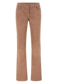 Spodnie sztruksowe ze stretchem Bootcut bonprix wielbłądzia wełna. Kolor: brązowy. Materiał: sztruks, wełna #1