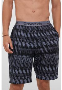 Calvin Klein Underwear szorty piżamowe męskie kolor czarny wzorzysta. Kolor: czarny. Materiał: tkanina, poliester #1