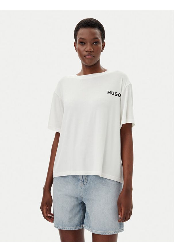 Hugo - HUGO T-Shirt Unite 50490707 Biały Relaxed Fit. Kolor: biały. Materiał: wiskoza