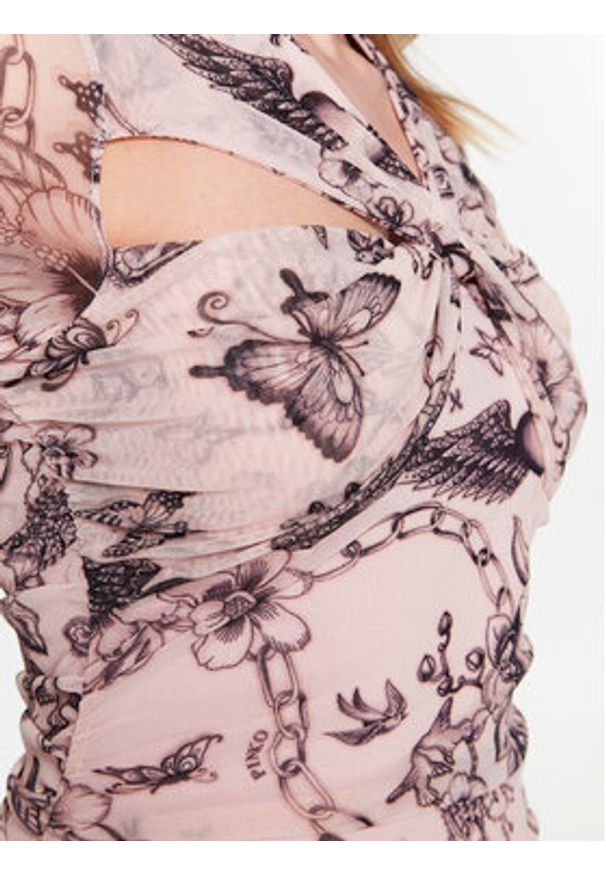 Pinko Sukienka codzienna Adrente 101205 A0NW Beżowy Slim Fit. Okazja: na co dzień. Kolor: beżowy. Materiał: syntetyk. Typ sukienki: proste. Styl: casual