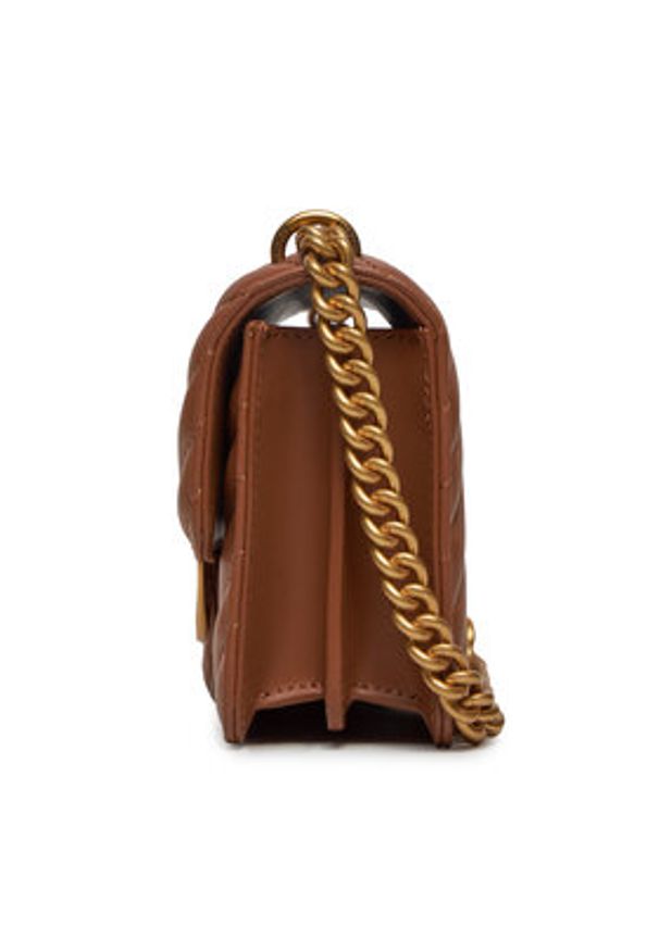 Pinko Torebka Love One Mini Dc PE 24 PLTT 100074 A0GK Brązowy. Kolor: brązowy. Materiał: skórzane