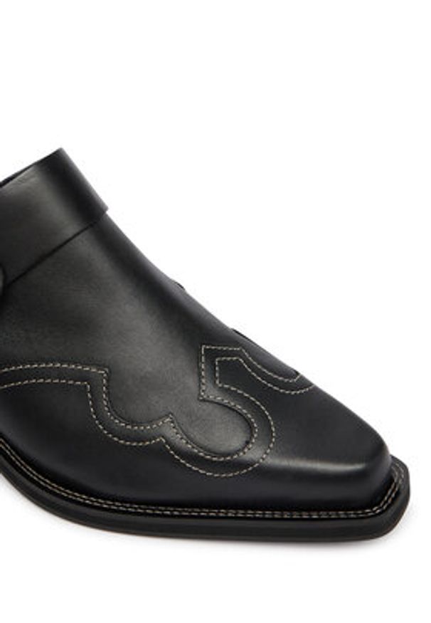 Tommy Jeans Klapki Archive Cowboy Mule Leather EN0EN03063 Czarny. Kolor: czarny. Materiał: skóra