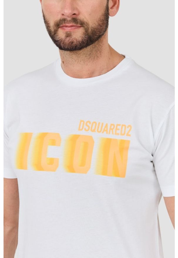 DSQUARED2 Biały t-shirt Icon Blur Cool Fit Tee. Kolor: biały