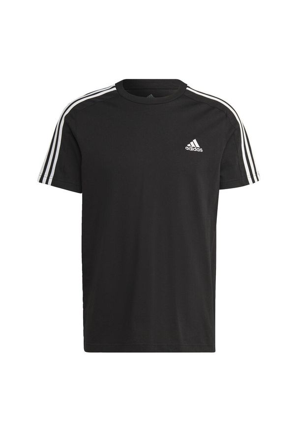 Adidas - Essentials Single Jersey 3-Stripes Tee. Kolor: biały, wielokolorowy, czarny. Materiał: jersey