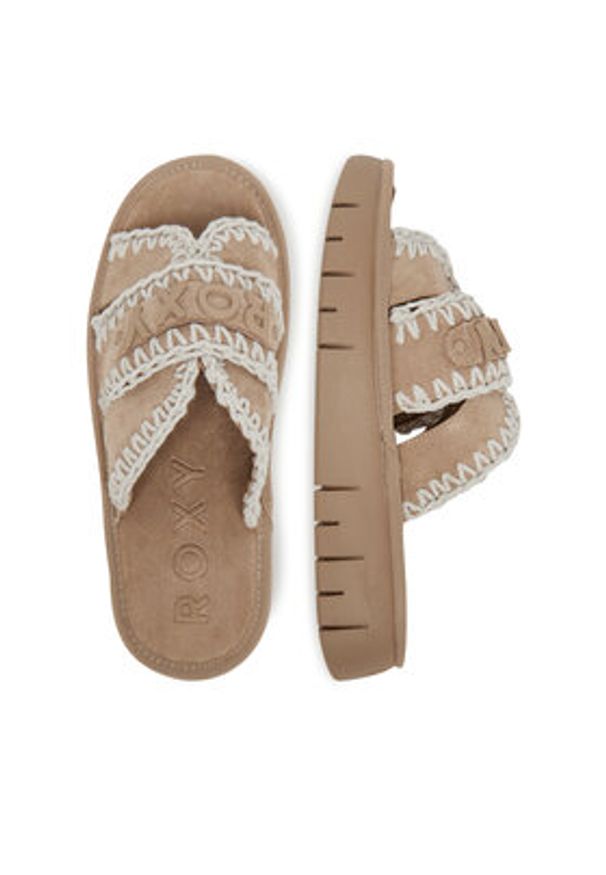 Roxy Klapki HY62277-5 Beżowy. Kolor: beżowy. Materiał: materiał