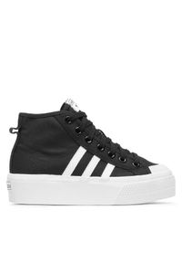 Adidas - adidas Sneakersy Nizza Platform Mid W FY2783 Czarny. Kolor: czarny. Materiał: materiał. Obcas: na platformie #1