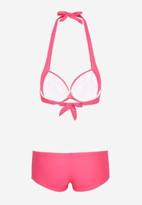 Born2be - Różowe Bikini z Ozdobnymi Marszczeniami i Usztywnianą Górą Ireviana. Kolor: różowy