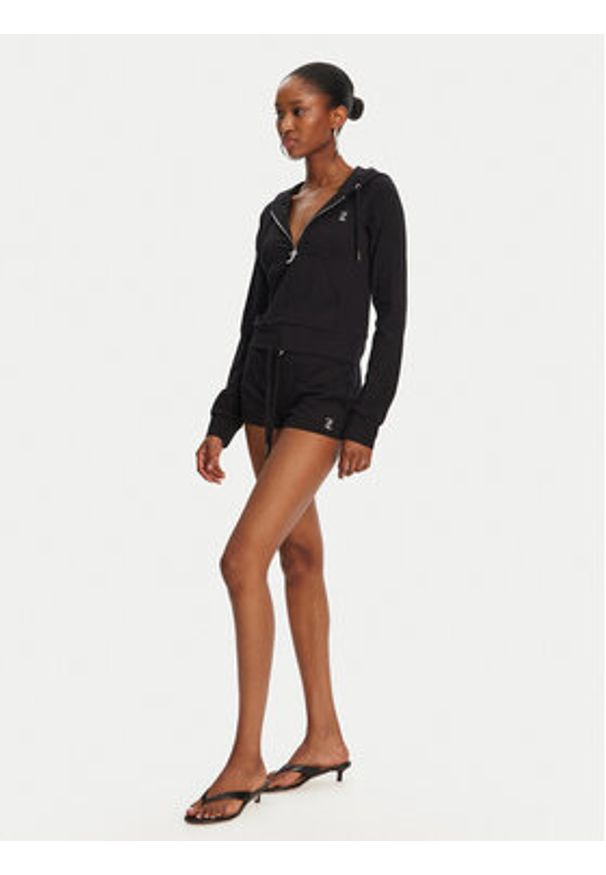 Juicy Couture Szorty sportowe JCWHS125312 Czarny Loose Fit. Kolor: czarny. Materiał: bawełna