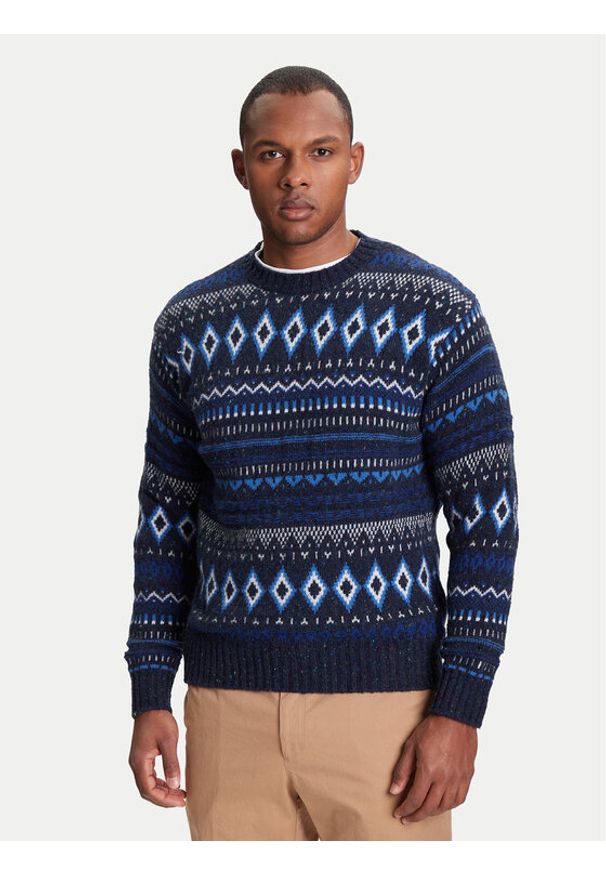 United Colors of Benetton - United Colors Of Benetton Sweter 1137K107V Niebieski Regular Fit. Kolor: niebieski. Materiał: wełna