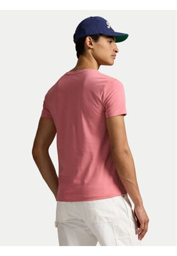 Polo Ralph Lauren T-Shirt 710671438433 Różowy Custom Slim Fit. Typ kołnierza: polo. Kolor: różowy. Materiał: bawełna