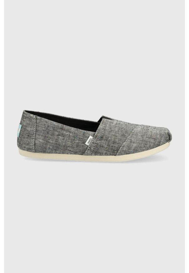 Toms espadryle Alpargata kolor szary. Kolor: szary. Materiał: materiał. Obcas: na obcasie. Wysokość obcasa: niski